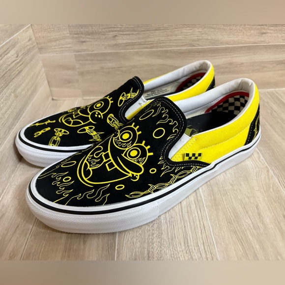 Vans Other - Vans Spongebob Squarepants Gigliotti Slip On Black Suede Size Men 10.5 RARE
